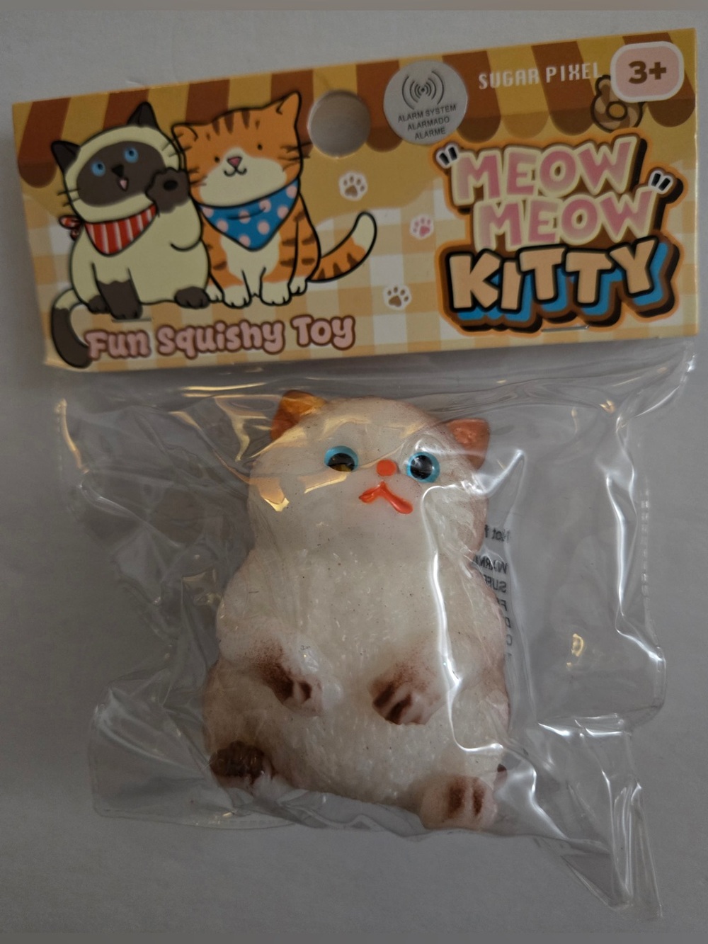 Meow Meow Kitty White and Brown Squishy Cat Toy